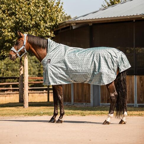 HORZE Avalanche 1200D Lightweight Turnout Blanket with Fleece Lining | Waterproof Horse Rain Sheet - Peacoat Dark Blue - 75 in in Saudi Arabia
