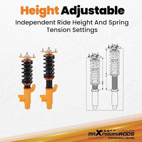 maxpeedingrods Coilovers for Mazda 3 BK 2004-2009، for Mazda 3 BL 2009-2013، طقم تعليق كامل Coilovers قابل للتعديل للارتفاع، دعامات ممتص الصدمات، طقم خفض أزرق in Saudi Arabia