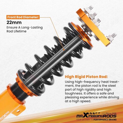 maxpeedingrods Coilovers لسيارة Honda Civic 2012-2015 FG3/FB2، دعامات طقم تعليق كويلوفر قابل للتعديل للارتفاع، دعامات ممتصة للصدمات معدة مسبقًا، طقم خفض بمقدار 1-3 بوصة ذهبي in Saudi Arabia