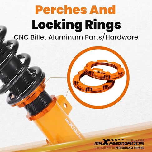 maxpeedingrods Coilovers لسيارة Honda Civic 2012-2015 FG3/FB2، دعامات طقم تعليق كويلوفر قابل للتعديل للارتفاع، دعامات ممتصة للصدمات معدة مسبقًا، طقم خفض بمقدار 1-3 بوصة ذهبي in Saudi Arabia