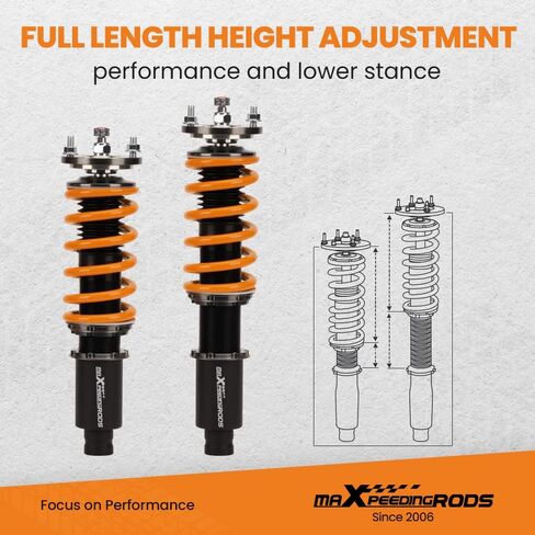 maXpeedingrods Coilovers for Honda Civic 1988-2000, for CRX 1988-1991, for del Sol 92-95, for Acura Integra 1990-2001, 24 Levels Damper Adjustable Struts, Height Adjustable T6 Upgraded Lowering Kit in Saudi Arabia