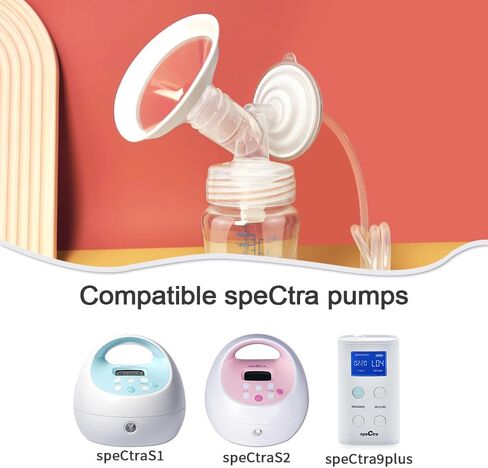 PumpMom-us 17mm Flanges Compatible with Spectra S2 S1 9 Plus Breastpumps Accessories, Replacement Breast Shield and Duckbill Valves for Spectra Pump Parts and Spectra Flange in Saudi Arabia