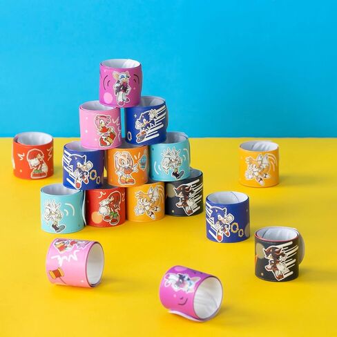 Birthday Party Supplies,110 Pcs Party Favors Include 10 Silicone Wristbands,10 Straws,10 Keychains,10 Pattern Decorations,10 Wrists,10Gift Boxes and 50 Stickers, Best Gift Bag Filler for Themed Party in Saudi Arabia