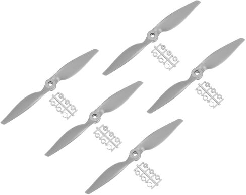 MECCANIXITY 5Pcs 10x7 Inch Propeller RC Propellers 2-Vane Blades Props Gray with Adapter Rings for RC Airplane Aircraft Prop Replacement in Kuwait