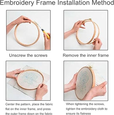 Huacan Embroidery Kits for Adults Beginner Stamped Flowers Pattern 4 Pcs DIY Cross Stitch Floral Stitching Sewing Kit 7.9 x 7.9 Inch in Saudi Arabia