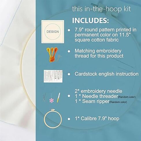 Huacan Embroidery Kits for Adults Beginner Stamped Flowers Pattern 4 Pcs DIY Cross Stitch Floral Stitching Sewing Kit 7.9 x 7.9 Inch in Saudi Arabia