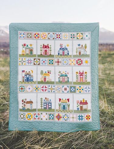 Lori Holt Home Town Quilt - مشروع التطريز الآلي داخل الطوق - يتضمن حجمين لحاف - غرز تطريز مخصصة وتقنيات خياطة اللحف - التنسيقات: DST، EXP، HUS، JEF، PES، VIP، VP3، XXX in Kuwait