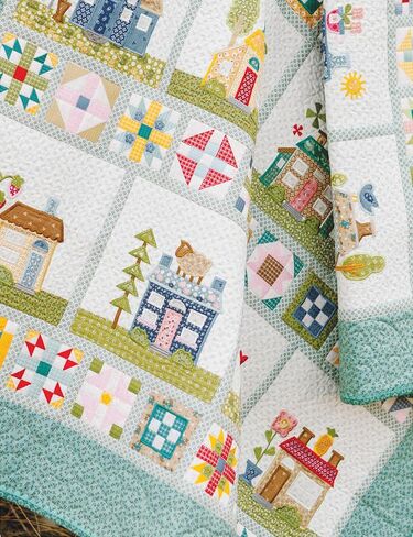 Lori Holt Home Town Quilt - مشروع التطريز الآلي داخل الطوق - يتضمن حجمين لحاف - غرز تطريز مخصصة وتقنيات خياطة اللحف - التنسيقات: DST، EXP، HUS، JEF، PES، VIP، VP3، XXX in Kuwait