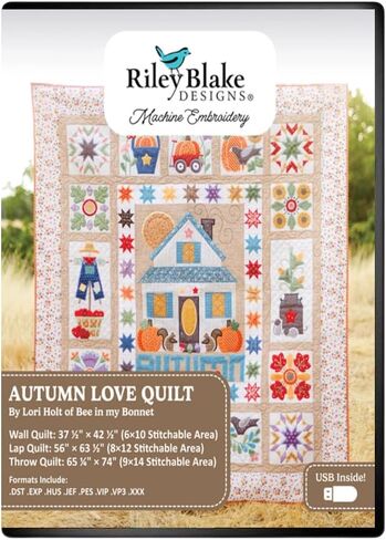 Lori Holt Home Town Quilt – in-The-Hoop Machine Embroidery Project – 2 Quilt Sizes Included – Customized Embroidery Stitches & Quilting Techniques – Formats: DST, EXP, HUS, JEF, PES, VIP, VP3, XXX in Saudi Arabia