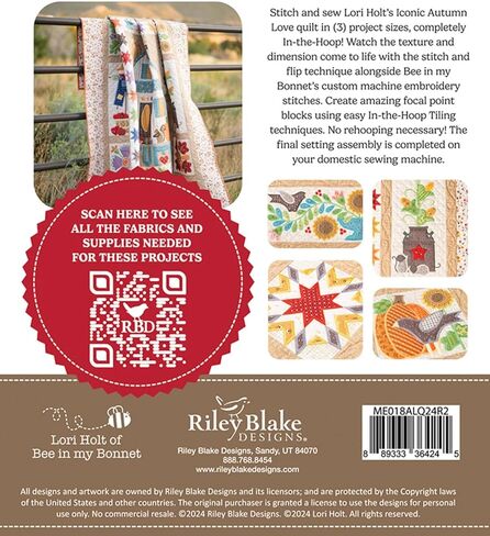 Lori Holt Home Town Quilt – in-The-Hoop Machine Embroidery Project – 2 Quilt Sizes Included – Customized Embroidery Stitches & Quilting Techniques – Formats: DST, EXP, HUS, JEF, PES, VIP, VP3, XXX in Saudi Arabia