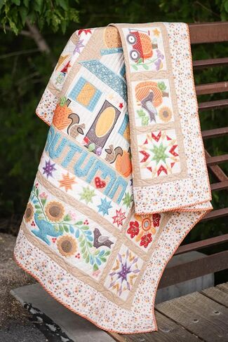 Lori Holt Home Town Quilt – in-The-Hoop Machine Embroidery Project – 2 Quilt Sizes Included – Customized Embroidery Stitches & Quilting Techniques – Formats: DST, EXP, HUS, JEF, PES, VIP, VP3, XXX in Saudi Arabia