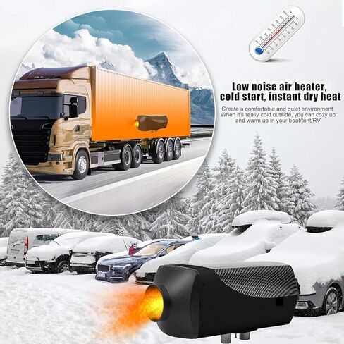 8KW Diesel Heater, 12V Diesel Air Heater, Diesel Parking Heater with LCD and Remote Control for Buses, Boats and Motors, Black in Saudi Arabia