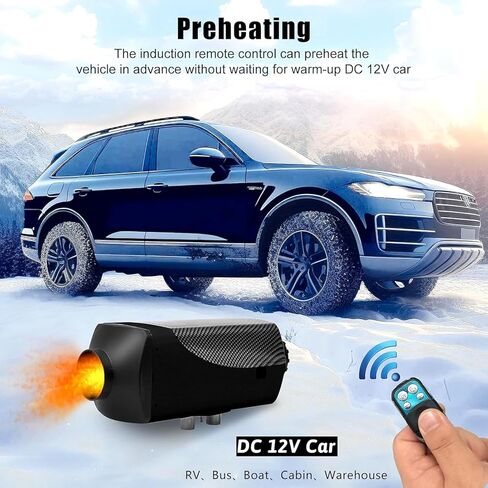 8KW Diesel Heater, 12V Diesel Air Heater, Diesel Parking Heater with LCD and Remote Control for Buses, Boats and Motors, Black in Saudi Arabia