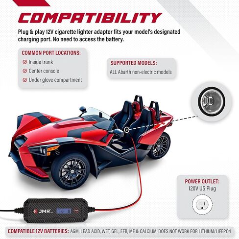 شاحن بطارية JMR لجهاز Polaris Slingshot Ranger RZR Xpedition General Sportsman جميع الموديلات جهاز صيانة مكيف الشاحن (بدون وضع الليثيوم) in Saudi Arabia