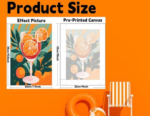 Lofenghome Paint by Number for Adults, Paint-by-Number Kits 6 Pack Aperol Spritz Decor, DIY Home Decor with Brush Clean Cups, Brushes and Instruction Guide for Adult Crafts in Saudi Arabia