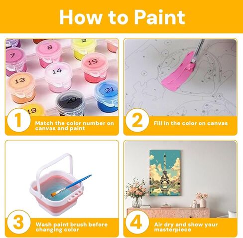 Lofenghome Paint by Number for Adults, Paint-by-Number Kits 6 Pack Aperol Spritz Decor, DIY Home Decor with Brush Clean Cups, Brushes and Instruction Guide for Adult Crafts in Saudi Arabia