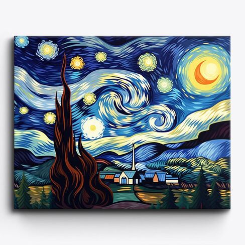 Craftoria Paint by Numbers for Adults 40"x50"cm NO Framed Abstract Whimsical Fields 48 Colors in Saudi Arabia