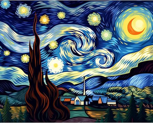 Craftoria Paint by Numbers for Adults 40"x50"cm NO Framed Abstract Whimsical Fields 48 Colors in Saudi Arabia