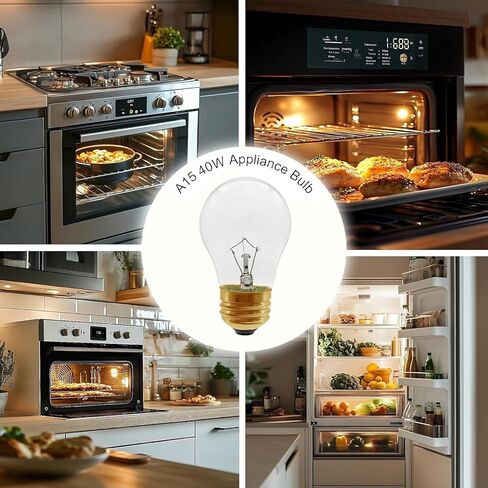 Oven Light Bulb 40 Watt Appliance Bulb, G45 Clear - High Temp 120V 415 Lumens E26 Standard Base, Appliance Light Bulb for Oven Stove Refrigerator Microwave 4-Pack in Kuwait
