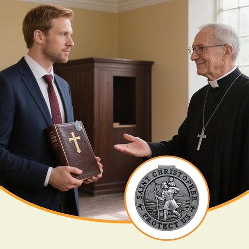 St. Christopher Medal for Car, Metal Saint Christopher Protect Us Visor Clips for Cars, Automotive Visor Accessories, New Driver Gifts Driving Safety Car Accessories for Women Men in Saudi Arabia