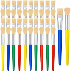 48 قطعة من فرش الطلاء للأطفال، مجموعة فرش رسم كبيرة مستديرة ومسطحة لطلاء الأكريليك بألوان مائية وزيتية قابلة للغسل in Kuwait