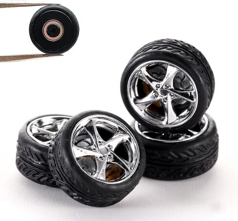 WAVEIST 1/64 Wheels Dynamic Bearing Wheels,Metal Edging with Brake Disc,Smooth Rotation,Diameter is 10mm/0.39in,for Model Car Modificition,1 Set a Pack.(MF-H6) in Saudi Arabia