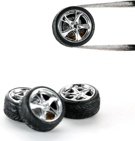 WAVEIST 1/64 Wheels Dynamic Bearing Wheels,Metal Edging with Brake Disc,Smooth Rotation,Diameter is 10mm/0.39in,for Model Car Modificition,1 Set a Pack.(MF-H6) in Saudi Arabia