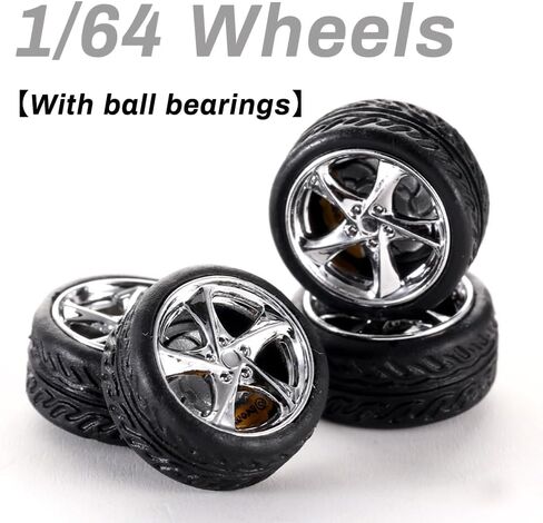 WAVEIST 1/64 Wheels Dynamic Bearing Wheels,Metal Edging with Brake Disc,Smooth Rotation,Diameter is 10mm/0.39in,for Model Car Modificition,1 Set a Pack.(MF-H6) in Saudi Arabia