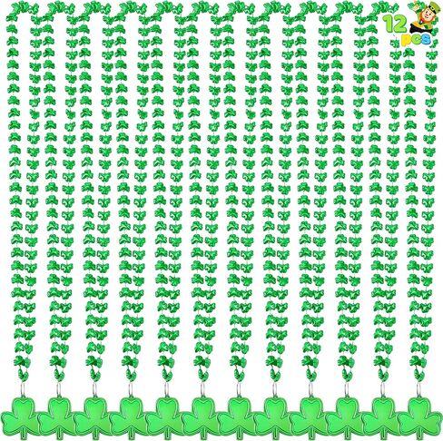 JOYIN 12 PCS St Patrick's Green Mug Bead Necklaces for Kids Women Men, for Mardi Gras, St. Patrick's Day, Costume Themed Party Games Favor Supplies in Saudi Arabia