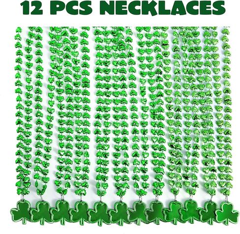JOYIN 12 PCS St Patrick's Green Mug Bead Necklaces for Kids Women Men, for Mardi Gras, St. Patrick's Day, Costume Themed Party Games Favor Supplies in Saudi Arabia