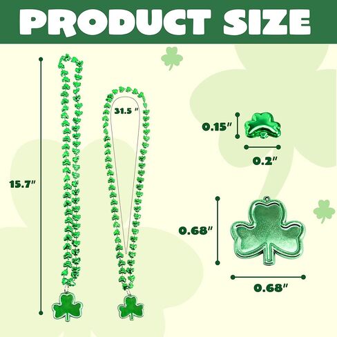JOYIN 12 PCS St Patrick's Green Mug Bead Necklaces for Kids Women Men, for Mardi Gras, St. Patrick's Day, Costume Themed Party Games Favor Supplies in Saudi Arabia
