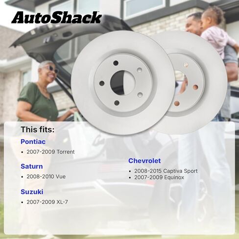 AutoShack 11.93 بوصة (303 مم) استبدال دوارات الفرامل الخلفية ذات التهوية لـ 2007-2009 شيفروليه إكوينوكس 2008-2010 ساتورن فيو 2010-2015 شيفروليه كابتيفا سبورت 2007-2009 بونتياك تورنت 2-PC Set in Saudi Arabia