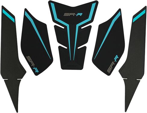 NIGHT CAT Motorcycle Tank Pad,Motorcycle Fuel Tank Protector,Gas Tank Decals Compatible With CFMOTO 675SR CF MOTO SR675 675 SR(Black blue 5pcs) in Saudi Arabia