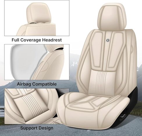 أغطية مقاعد السيارة لسيارة Honda Crosstour 2012-2015، غطاء مقعد جلدي للسيارة، واقي مقعد مقاوم للماء، أغطية وسائد للسيارات مع مساند للرأس (الأمامي فقط، أسود ورمادي) in Saudi Arabia