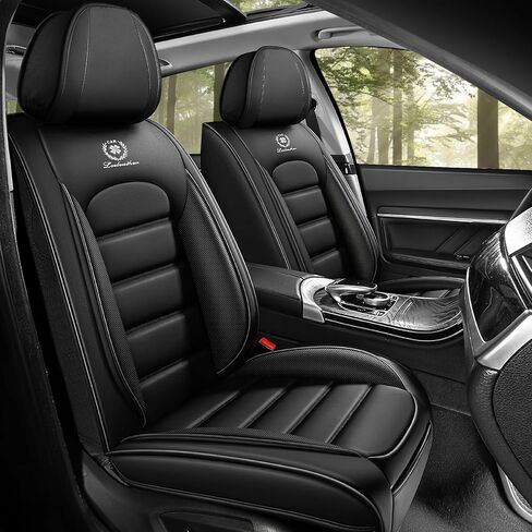 Seat Cover for Kia Optima 2001-2020, Waterproof Leather Seat Protector Compatible with Airbag (Front Pair, Classic Black) in Saudi Arabia