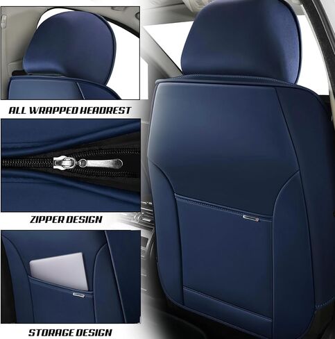Seat Cover for Kia Optima 2001-2020, Waterproof Leather Seat Protector Compatible with Airbag (Front Pair, Classic Black) in Saudi Arabia