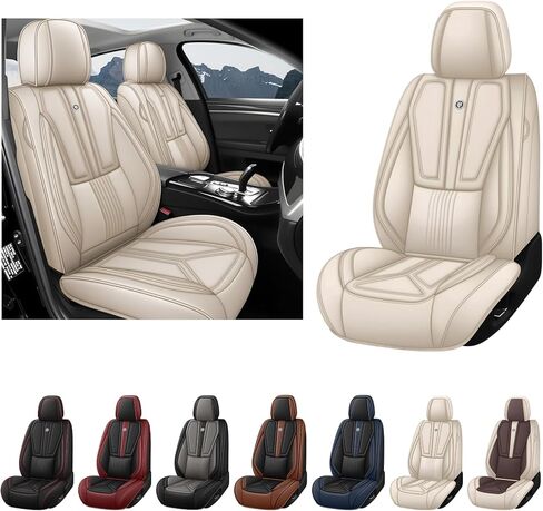 أغطية مقاعد السيارة لسيارة Honda Crosstour 2012-2015، غطاء مقعد جلدي للسيارة، واقي مقعد مقاوم للماء، أغطية وسائد للسيارات مع مساند للرأس (الأمامي فقط، أسود ورمادي) in Saudi Arabia