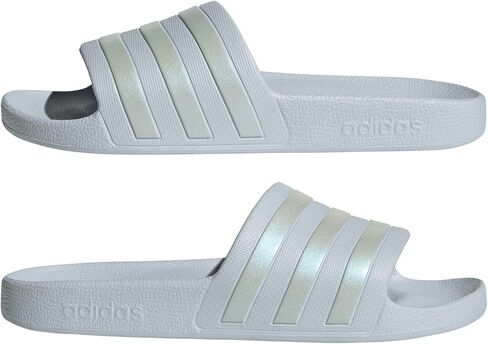 adidas Women's Adilette Aqua Slide Sandal, Halo Blue/Halo Blue/Halo Blue, 8 in Saudi Arabia