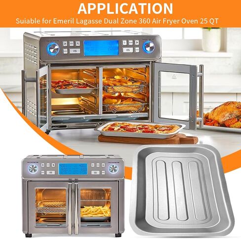 Air Fryer Tray Replacement for Emeril Lagasse Everyday 360 air fryer, 12''×10'' Stainless Steel Air Fryer Accessories Grill Pan Grill Plate Crisper Plate Replacement Parts Rack in Kuwait