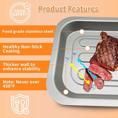 Air Fryer Tray Replacement for Emeril Lagasse Everyday 360 air fryer, 12''×10'' Stainless Steel Air Fryer Accessories Grill Pan Grill Plate Crisper Plate Replacement Parts Rack in Kuwait