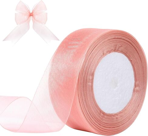 1-1/2 Inch x 50 Yards Sheer Organza Ribbon Chiffon Ribbon for Gift Wedding Flower Bouquet Wrapping Decorations Crafts (Black) in Saudi Arabia