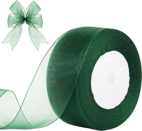 1-1/2 Inch x 50 Yards Sheer Organza Ribbon Chiffon Ribbon for Gift Wedding Flower Bouquet Wrapping Decorations Crafts (Black) in Kuwait