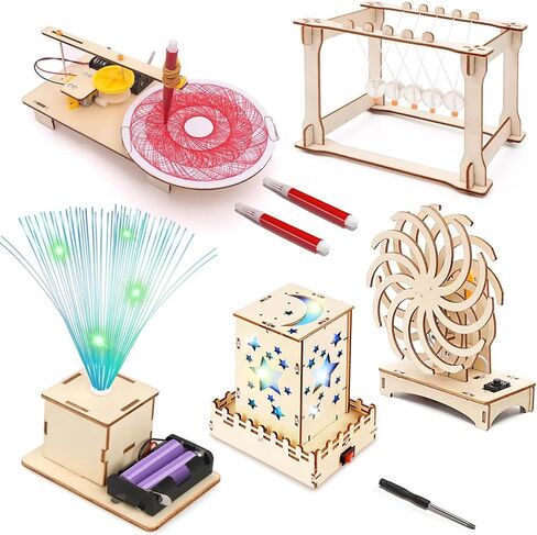 STEM Toys Wooden Building Kit for Kids Ages 8-12,Physics Science Wood Craft Set for Kids,DIY Science Building Projects for 6-8 with Hands-on Learning Activities-Educational Craft Model Kit in Saudi Arabia