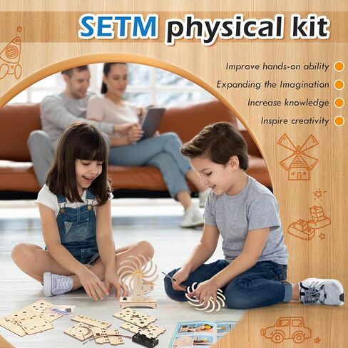 STEM Toys Wooden Building Kit for Kids Ages 8-12,Physics Science Wood Craft Set for Kids,DIY Science Building Projects for 6-8 with Hands-on Learning Activities-Educational Craft Model Kit in Saudi Arabia