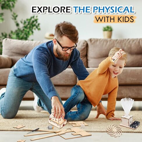 STEM Toys Wooden Building Kit for Kids Ages 8-12,Physics Science Wood Craft Set for Kids,DIY Science Building Projects for 6-8 with Hands-on Learning Activities-Educational Craft Model Kit in Saudi Arabia