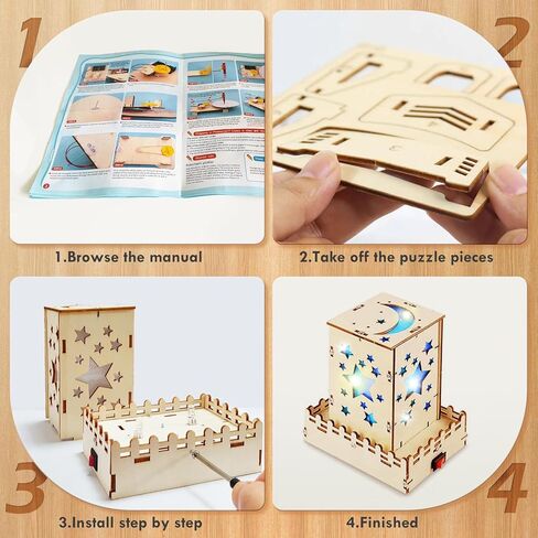 STEM Toys Wooden Building Kit for Kids Ages 8-12,Physics Science Wood Craft Set for Kids,DIY Science Building Projects for 6-8 with Hands-on Learning Activities-Educational Craft Model Kit in Saudi Arabia