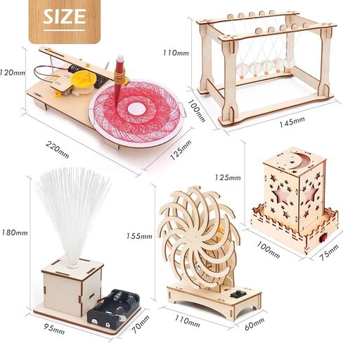 STEM Toys Wooden Building Kit for Kids Ages 8-12,Physics Science Wood Craft Set for Kids,DIY Science Building Projects for 6-8 with Hands-on Learning Activities-Educational Craft Model Kit in Saudi Arabia