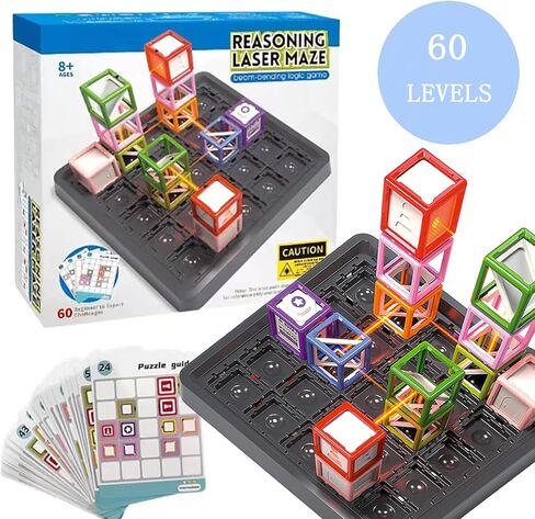 [2025 New] Laser Maze Reasoning Game, Ultimate STEM Logic Toys， 60+ Challenges, 37 Pcs Cubes, Ideal Gift fo,8-14Year Old Kids & Adults (Birthday/Christmas/Easter) in Saudi Arabia