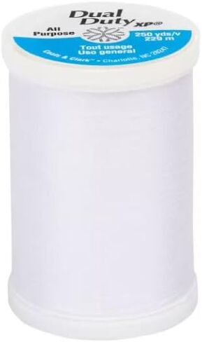 خيط خياطة متعدد الأغراض من Coats & Clark Dual Duty XP - إجمالي 500 ياردة - حزمة مع خيط إبر Bella's Crafts (أبيض) in Kuwait