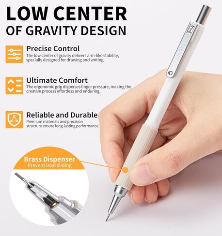 مجموعة أقلام رصاص ميكانيكية مع حافظة، 4 قطع أقلام رصاص ميكانيكية فنية مقاس 0.7 ملم + 40 قطعة عبوات رصاص HB + 40 قطعة عبوات رصاص 2B + 3 قطع ممحاة + 1 قطعة حافظة، رسم أقلام رصاص ميكانيكية للكتابة والرسم in Kuwait